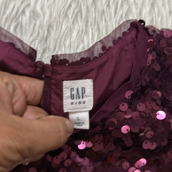 Gap garnet sparkling sequins girls party dress size large - Picture 4 of 6